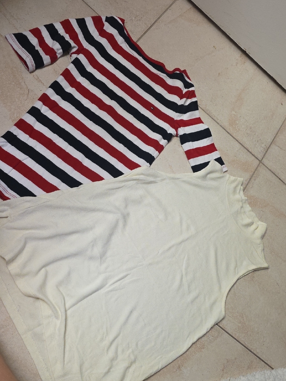 Tommy Hilfiger Red White Navy Striped Knit Top